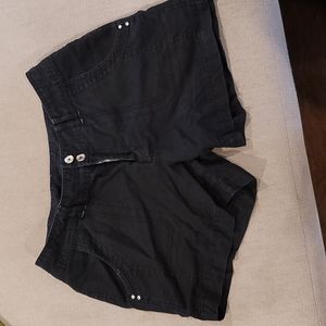 INC Black Linen Shorts Silver Accent Size 6